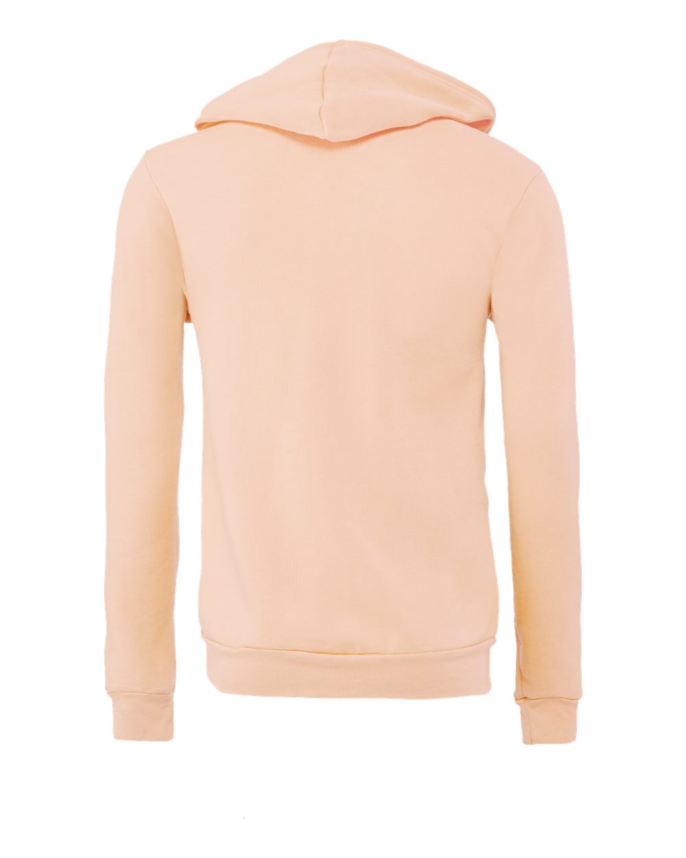 Unisex Sponge Fleece Full-Zip Hoodie - Back - B80406332 - Peach