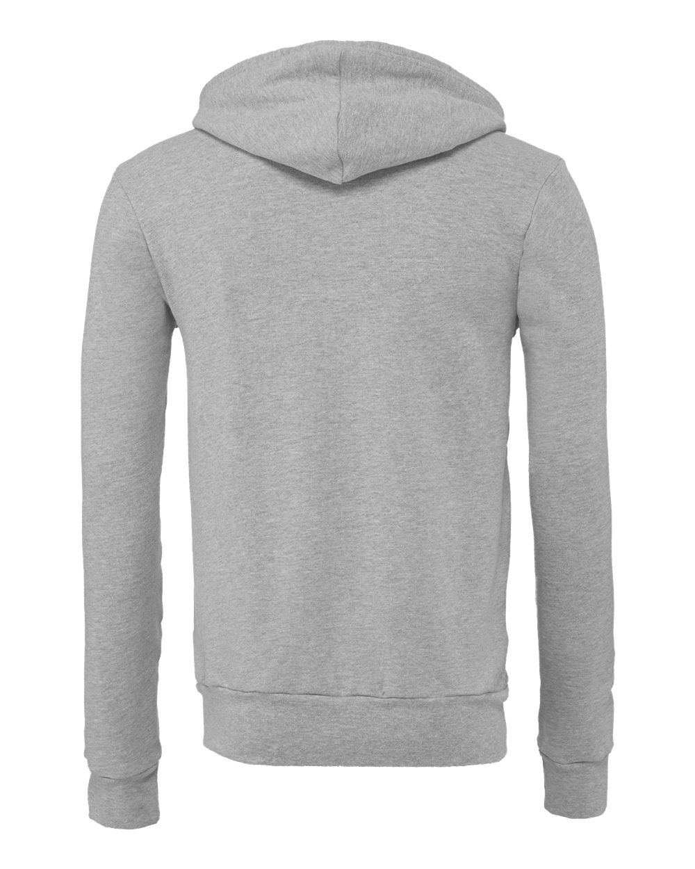 Unisex Sponge Fleece Full-Zip Hoodie - Back - B80406352 - Athletic Heather