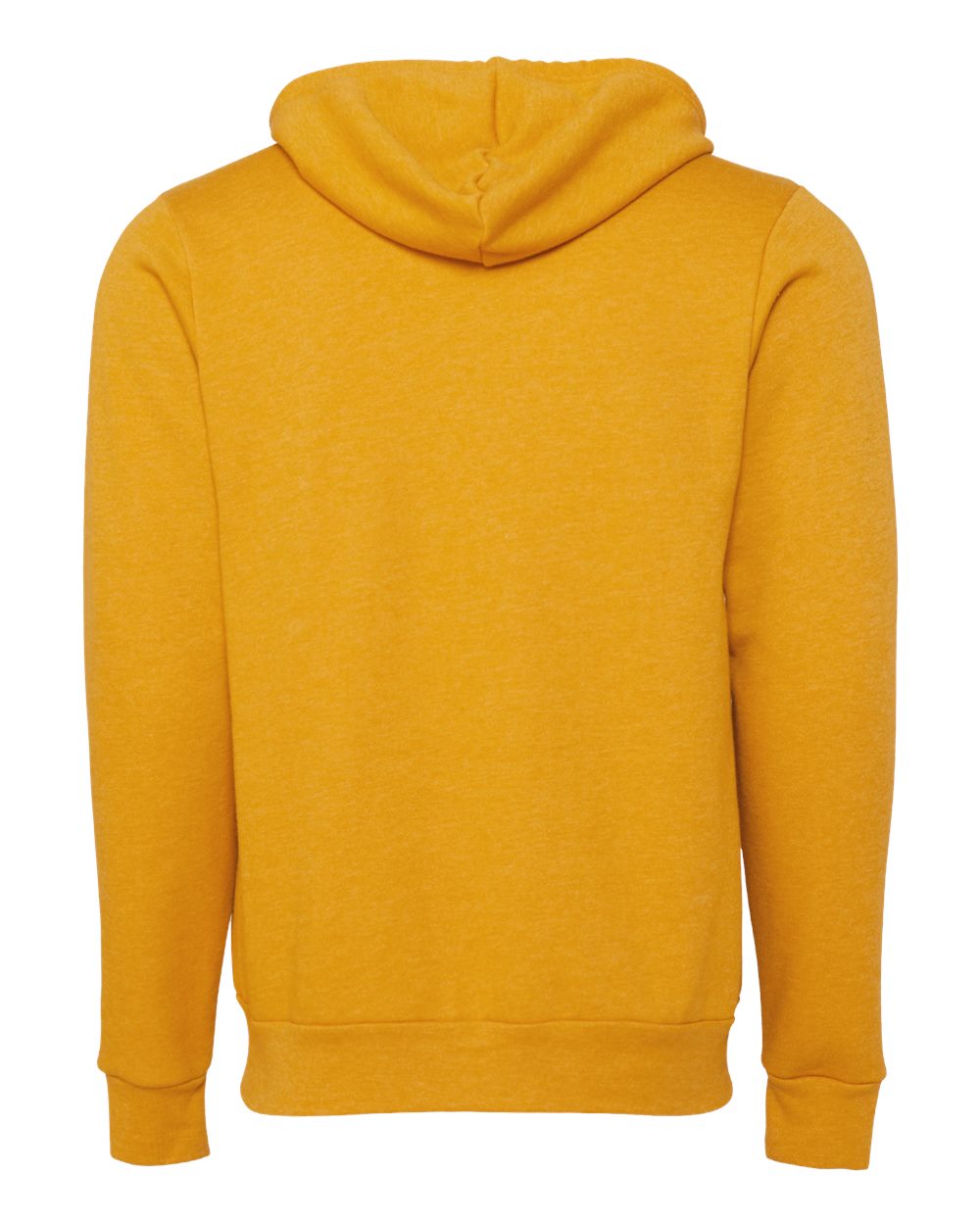 Unisex Sponge Fleece Full-Zip Hoodie - Back - B80406402 - Heather Mustard
