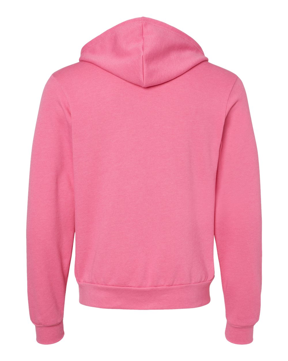 Unisex Sponge Fleece Full-Zip Hoodie - Back - B80406432 - Heather Charity Pink