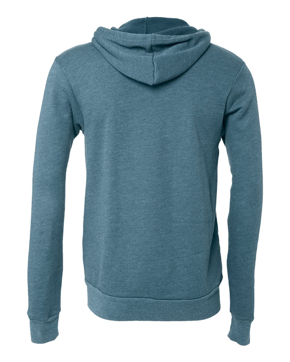 Unisex Sponge Fleece Full-Zip Hoodie - Back - B80406492 - Heather Deep Teal