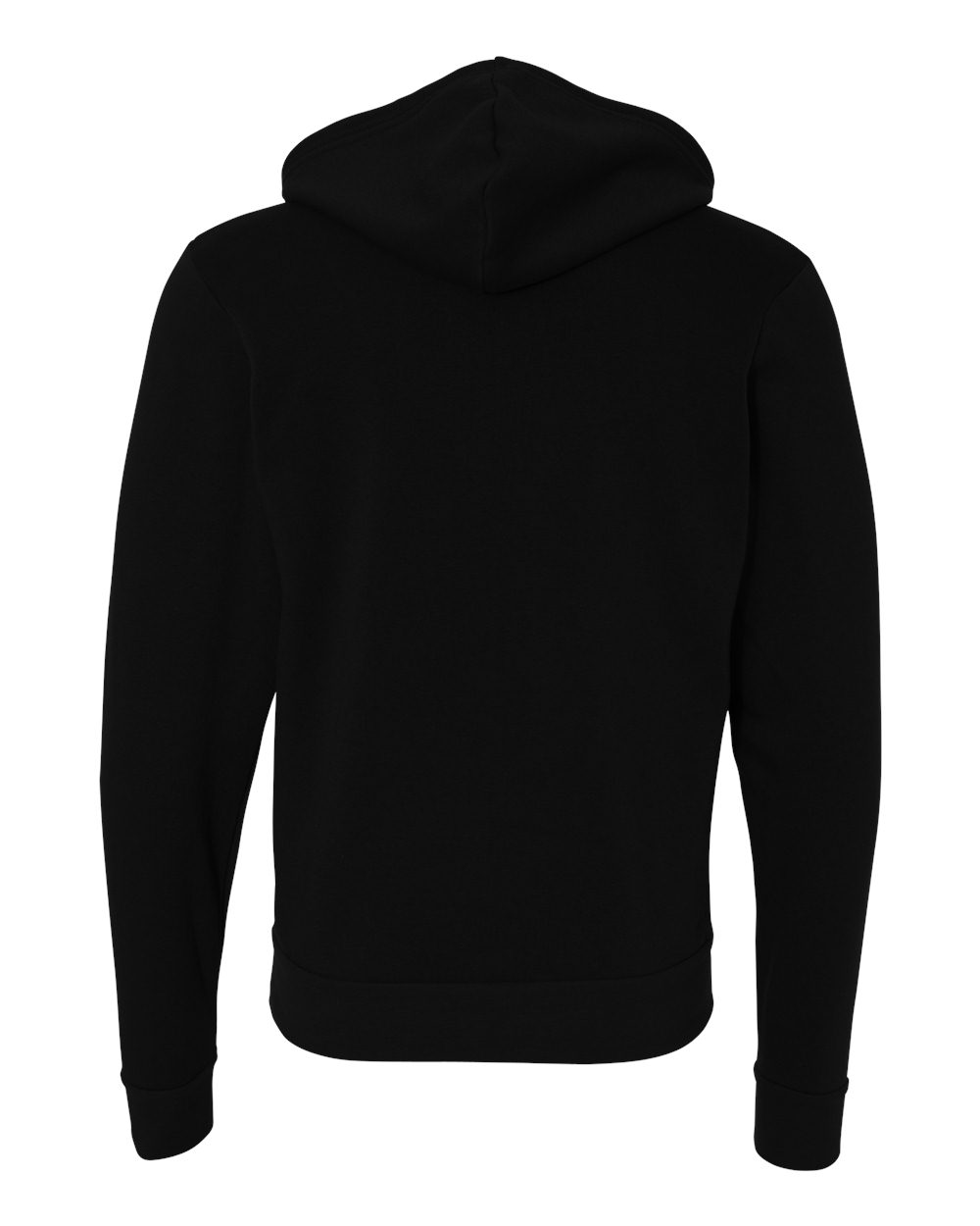 Unisex Sponge Fleece Full-Zip Hoodie - Back - B80406502 - Black
