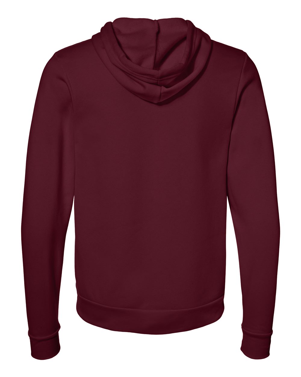 Unisex Sponge Fleece Full-Zip Hoodie - Back - B80406532 - Maroon