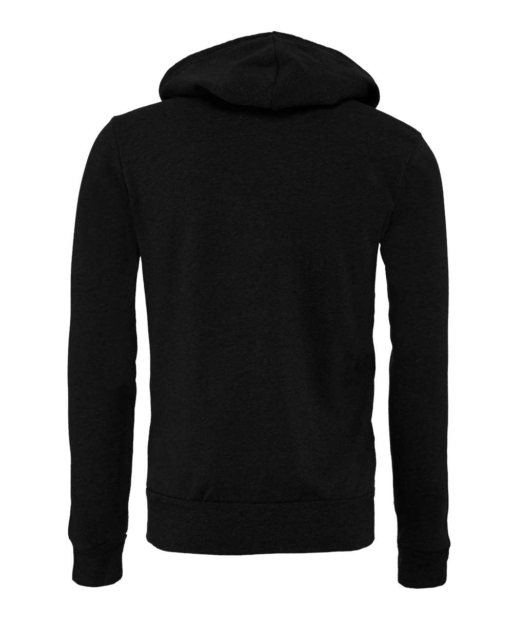 Unisex Sponge Fleece Full-Zip Hoodie - Back - B80406542 - Black Heather