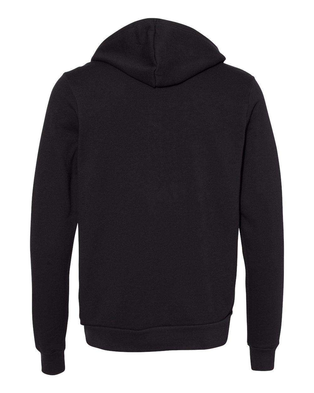 Unisex Sponge Fleece Full-Zip Hoodie - Back - B80406552 - DTG Black