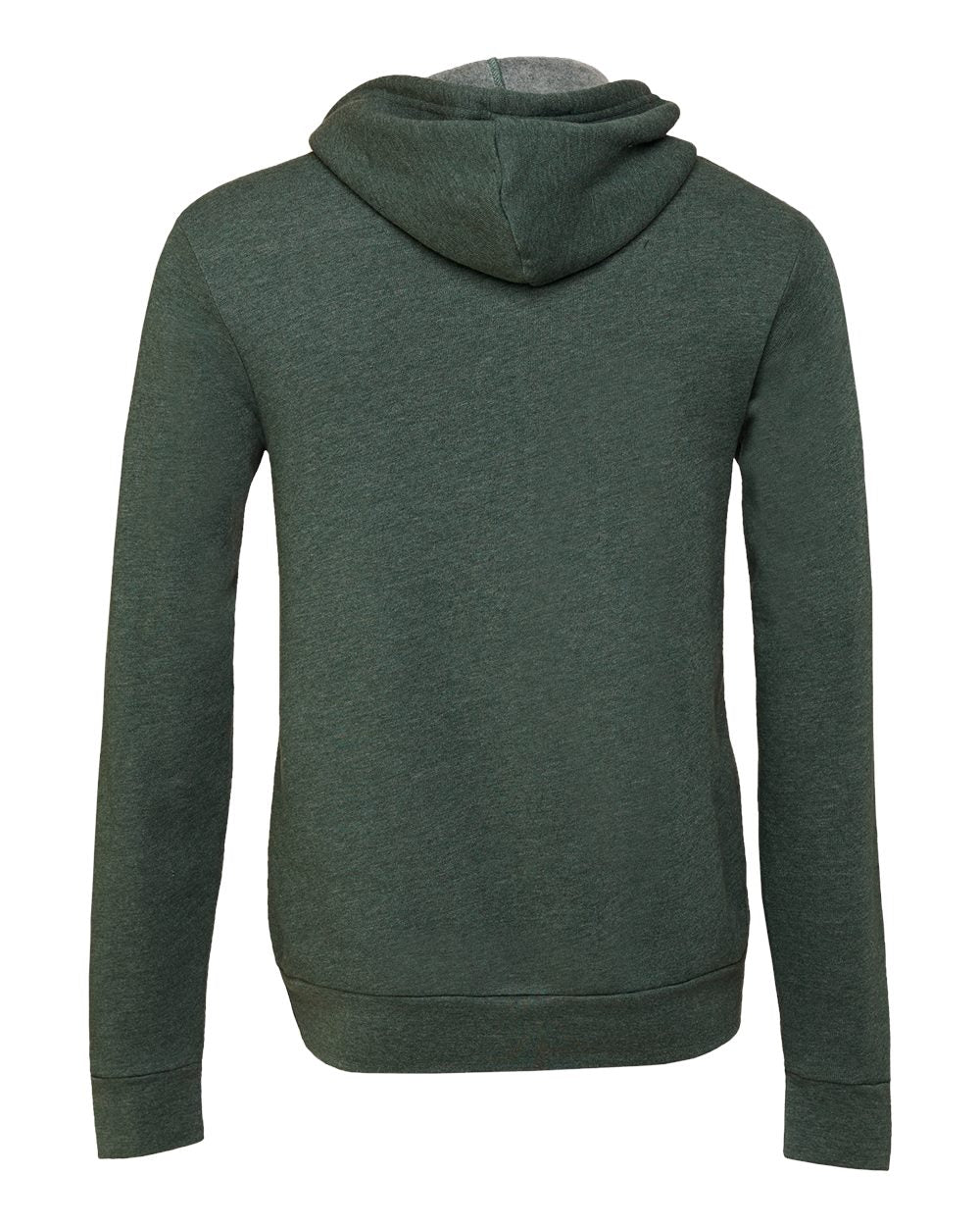 Unisex Sponge Fleece Full-Zip Hoodie - Back - B80406572 - Heather Forest