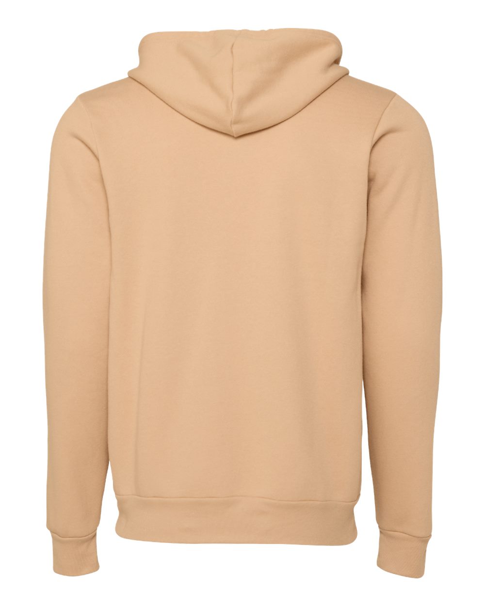 Unisex Sponge Fleece Full-Zip Hoodie - Back - B80406612 - Heather Sand Dune