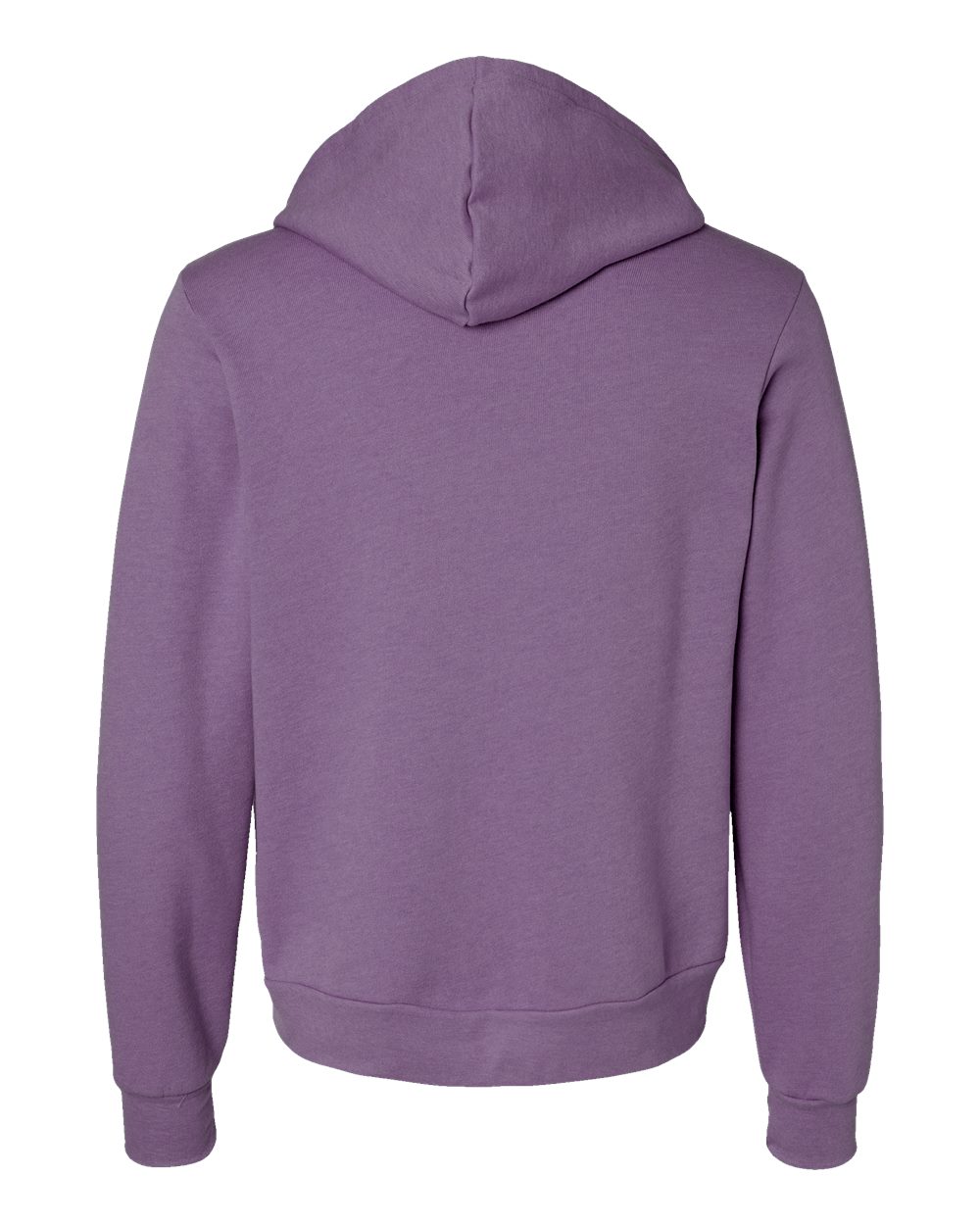 Unisex Sponge Fleece Full-Zip Hoodie - Back - B80406642 - Heather Team Purple