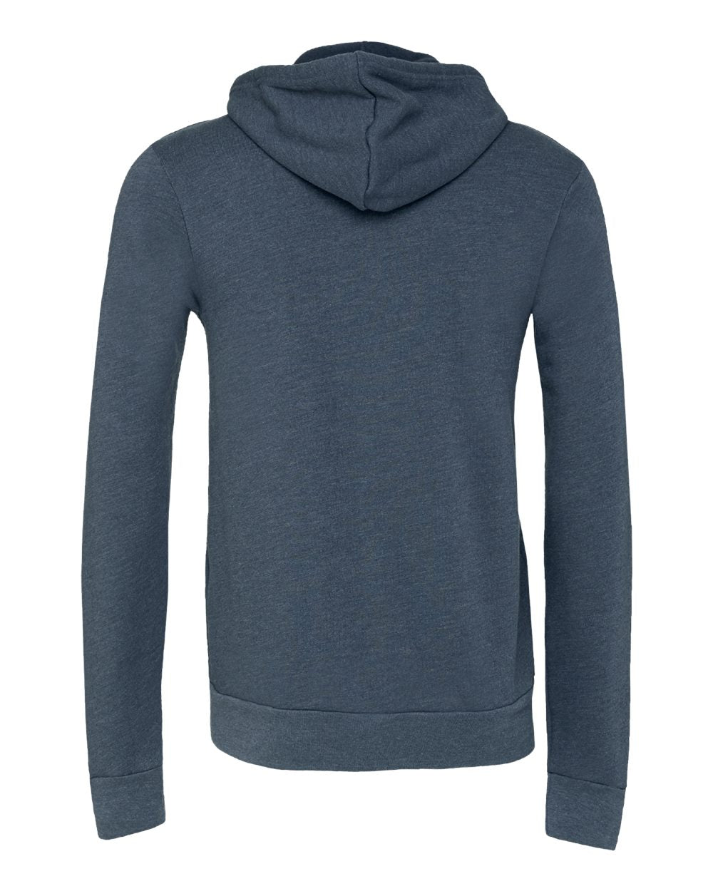 Unisex Sponge Fleece Full-Zip Hoodie - Back - B80406662 - Heather Navy