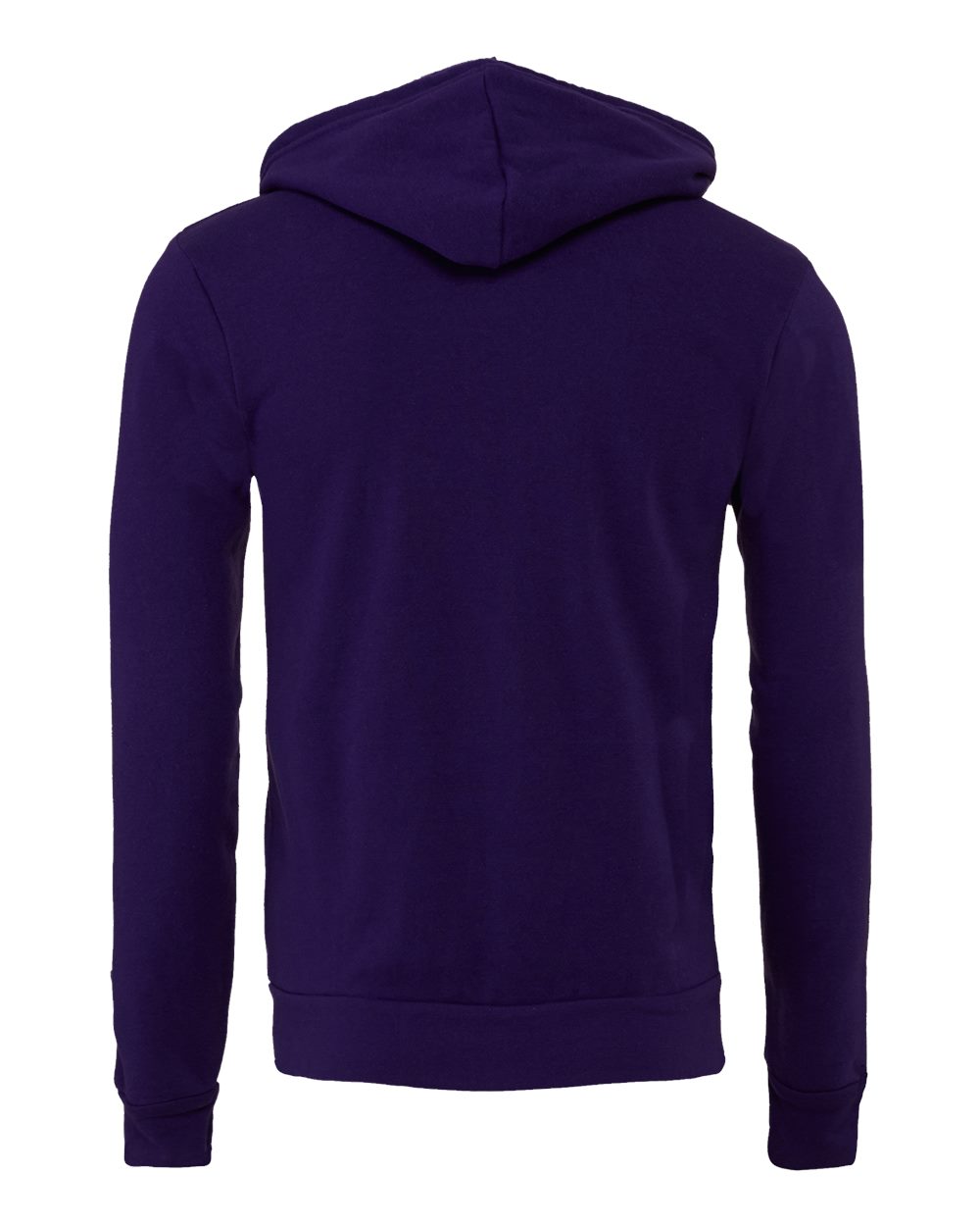 Unisex Sponge Fleece Full-Zip Hoodie - Back - B80406672 - Team Purple