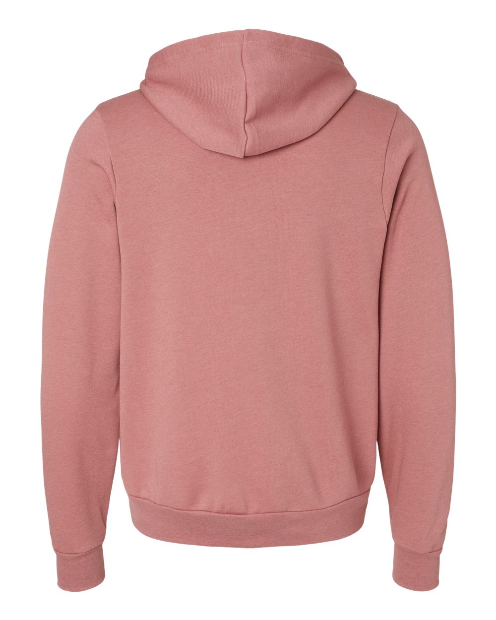 Unisex Sponge Fleece Full-Zip Hoodie - Back - B80406722 - Heather Mauve