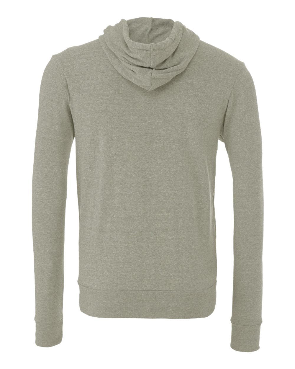Unisex Sponge Fleece Full-Zip Hoodie - Back - B80406732 - Heather Stone