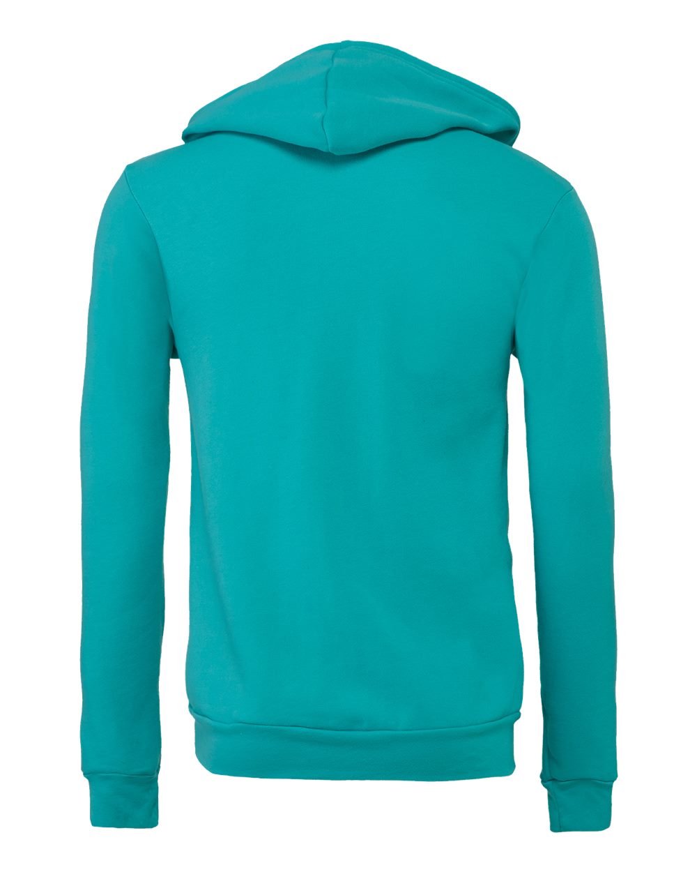 Unisex Sponge Fleece Full-Zip Hoodie - Back - B80406762 - Teal