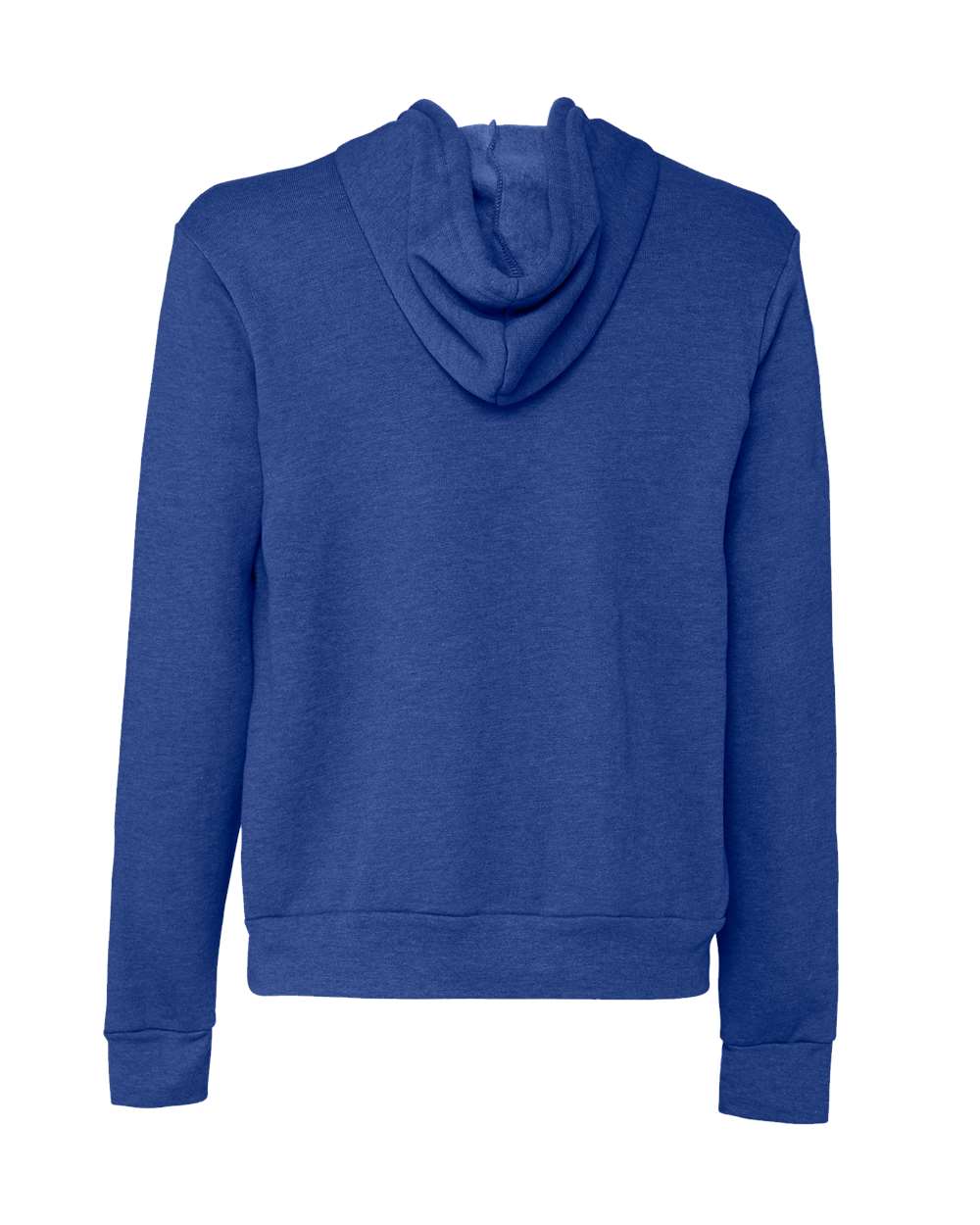 Unisex Sponge Fleece Full-Zip Hoodie - Back - B80406772 - Heather True Royal