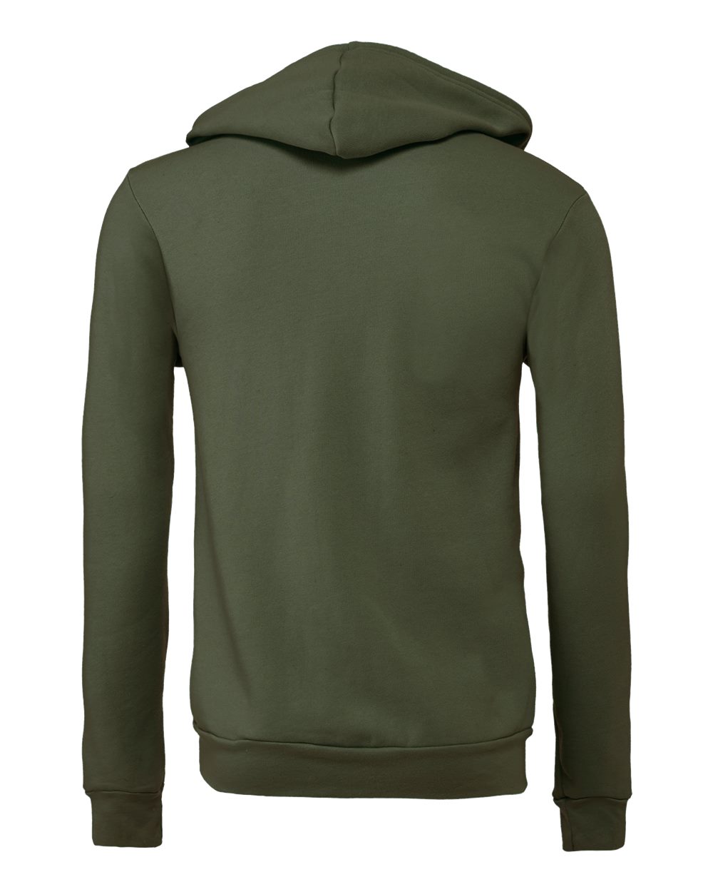 Unisex Sponge Fleece Full-Zip Hoodie - Back - B80406982 - Military Green