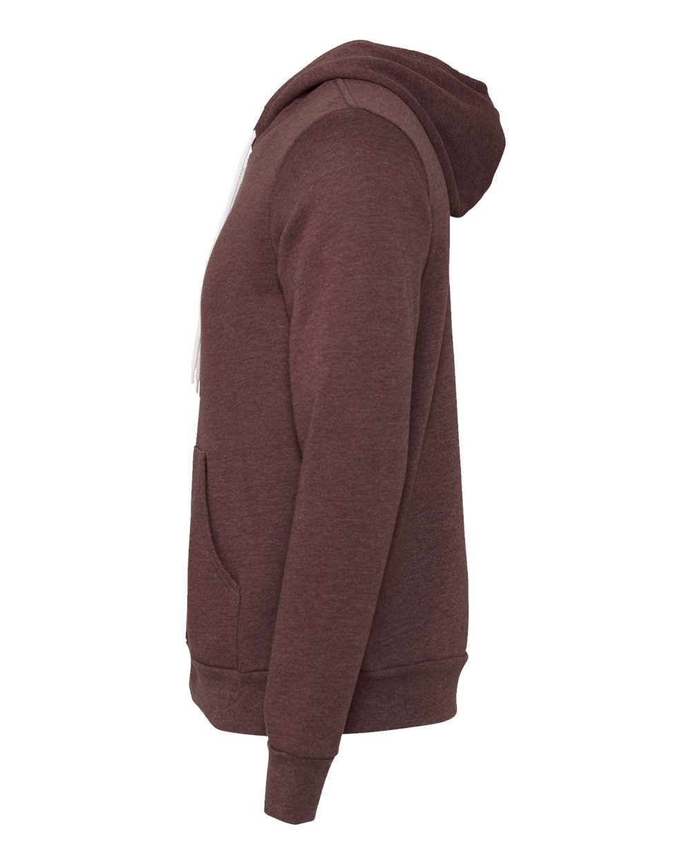 Unisex Sponge Fleece Full-Zip Hoodie - DirectSide - B80406032 - Heather Maroon