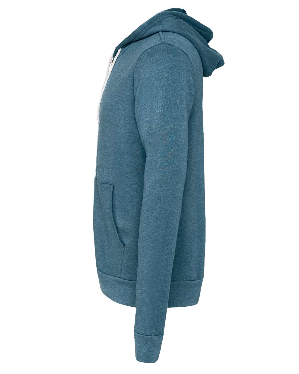 Unisex Sponge Fleece Full-Zip Hoodie - DirectSide - B80406492 - Heather Deep Teal