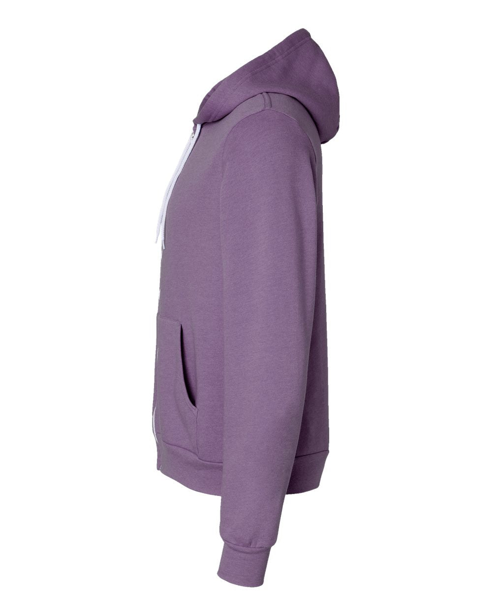 Unisex Sponge Fleece Full-Zip Hoodie - DirectSide - B80406642 - Heather Team Purple