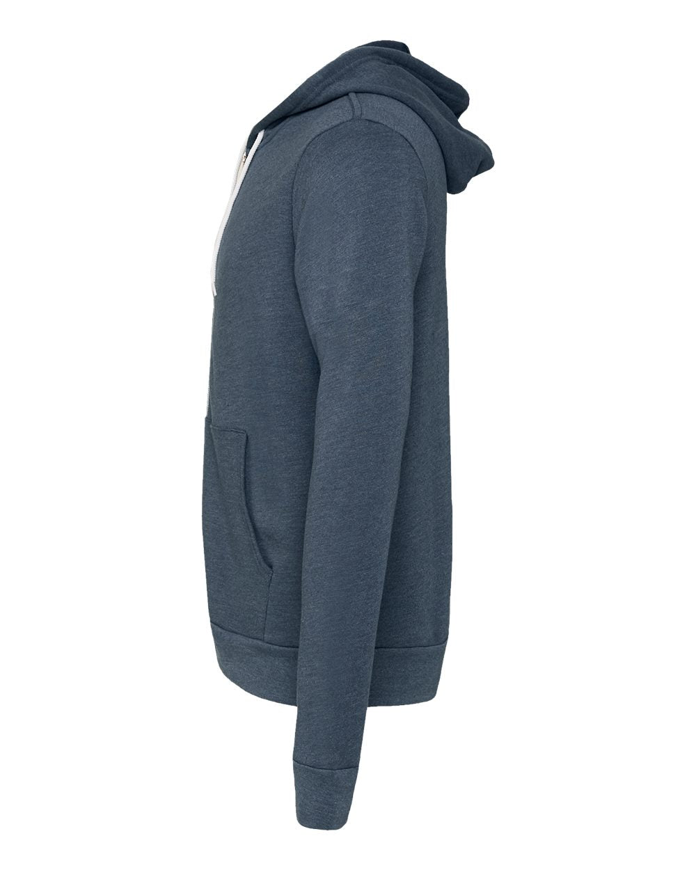 Unisex Sponge Fleece Full-Zip Hoodie - DirectSide - B80406662 - Heather Navy