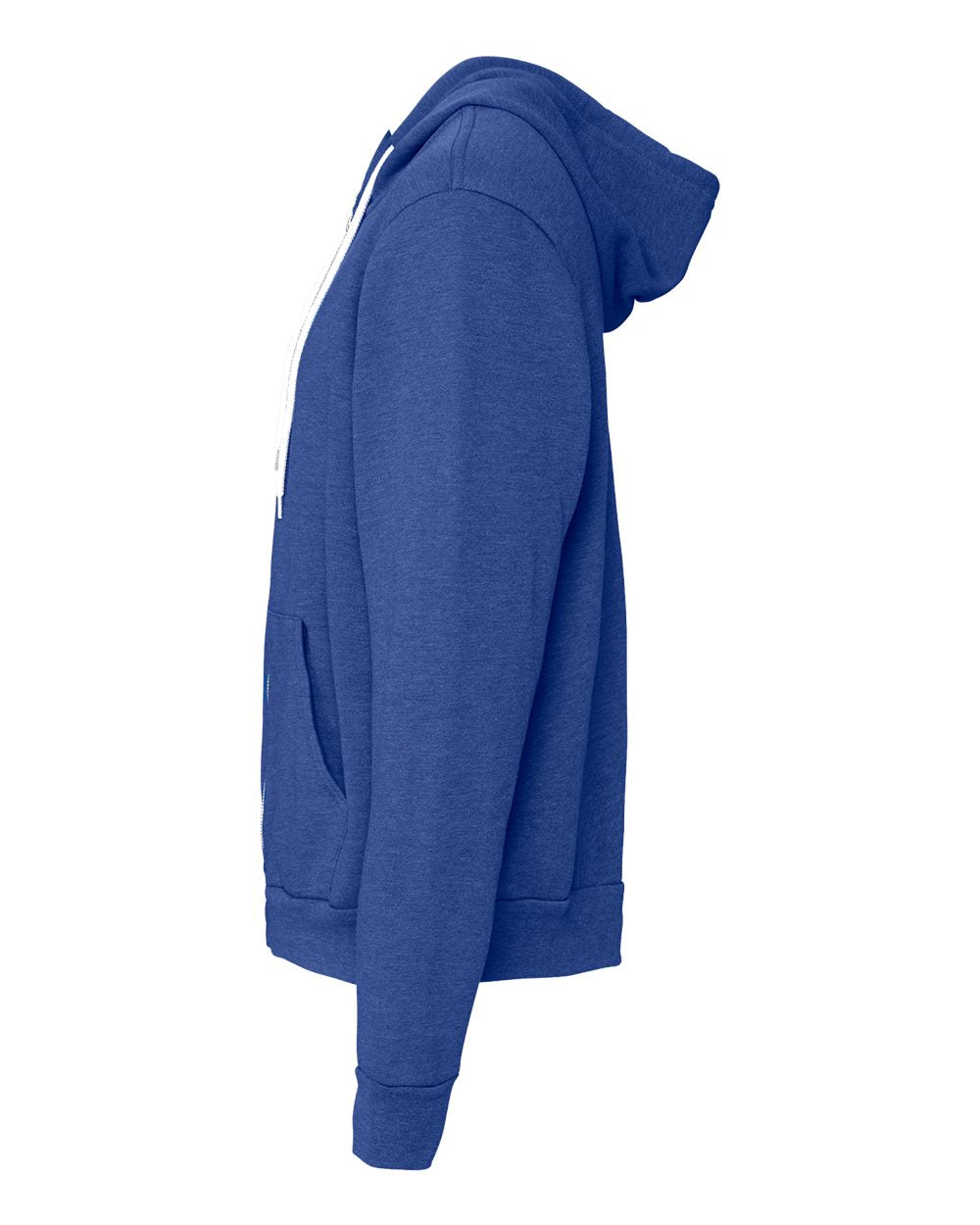 Unisex Sponge Fleece Full-Zip Hoodie - DirectSide - B80406772 - Heather True Royal