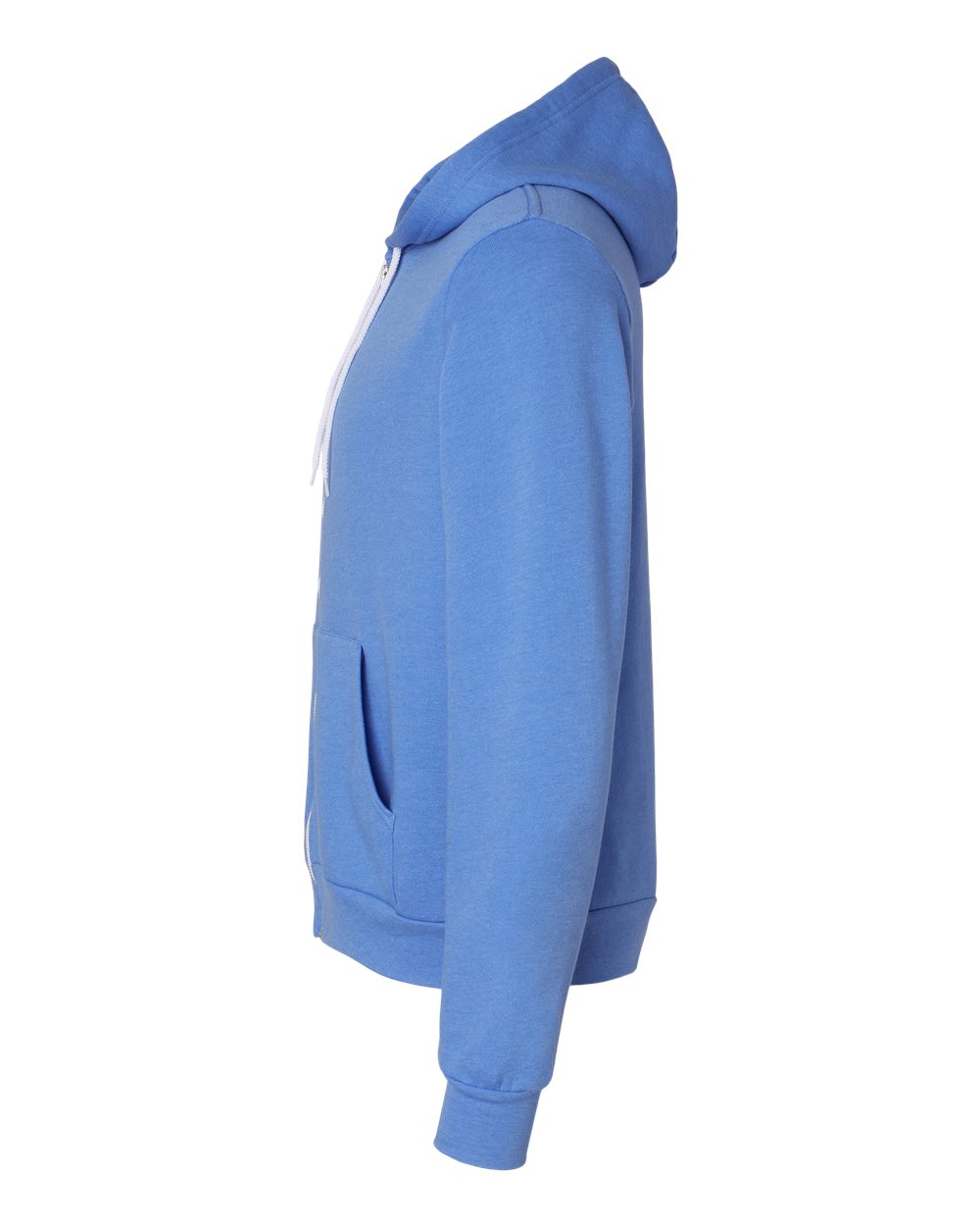 Unisex Sponge Fleece Full-Zip Hoodie - DirectSide - B80406972 - Heather Columbia Blue