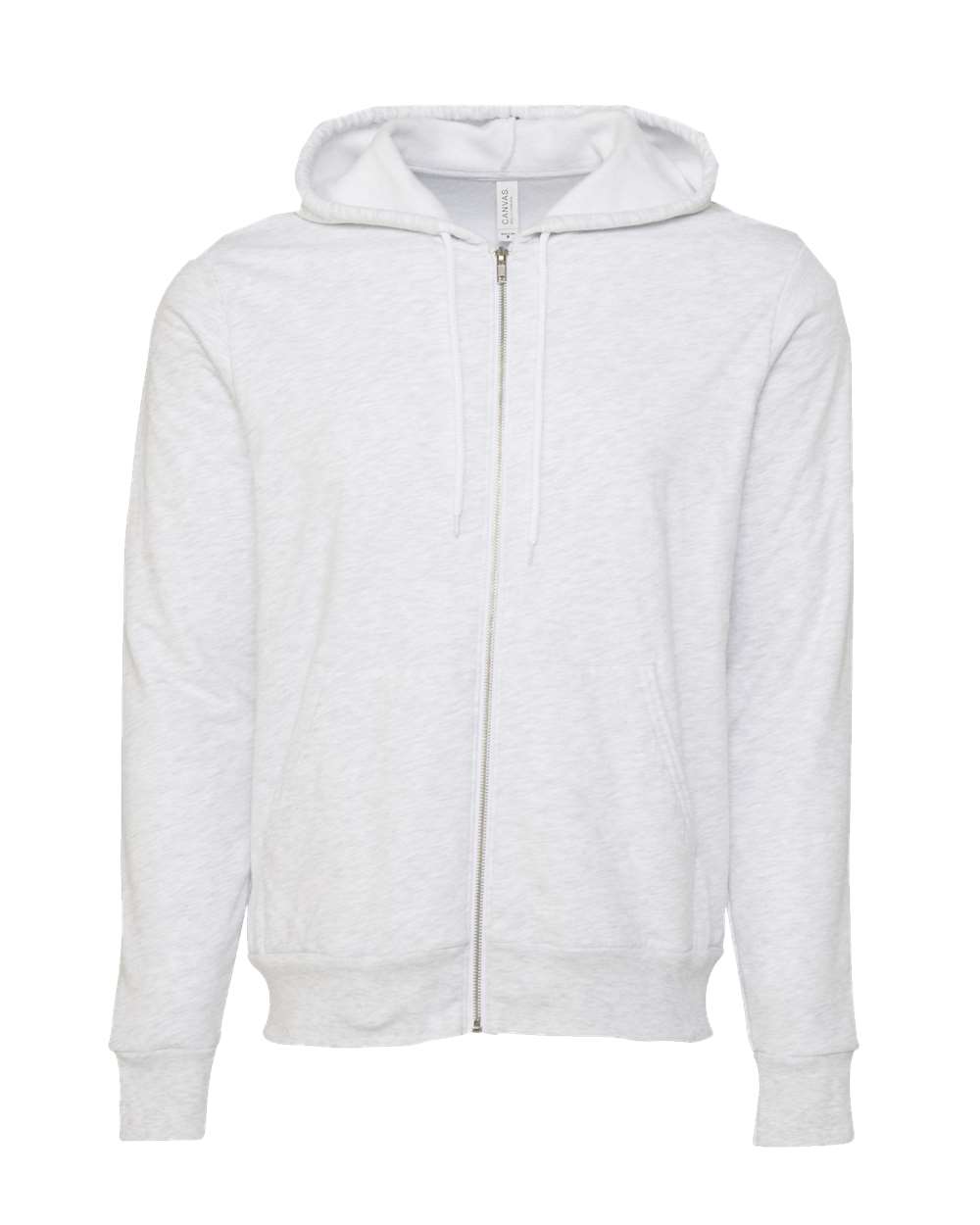 Unisex Sponge Fleece Full-Zip Hoodie - Front - B80406022 - Ash