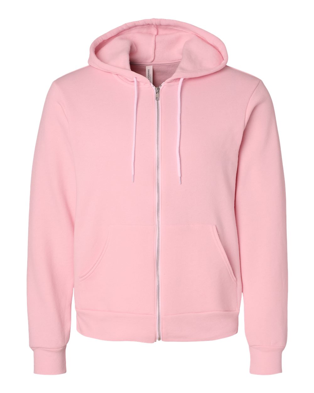 Unisex Sponge Fleece Full-Zip Hoodie - Front - B80406082 - Pink
