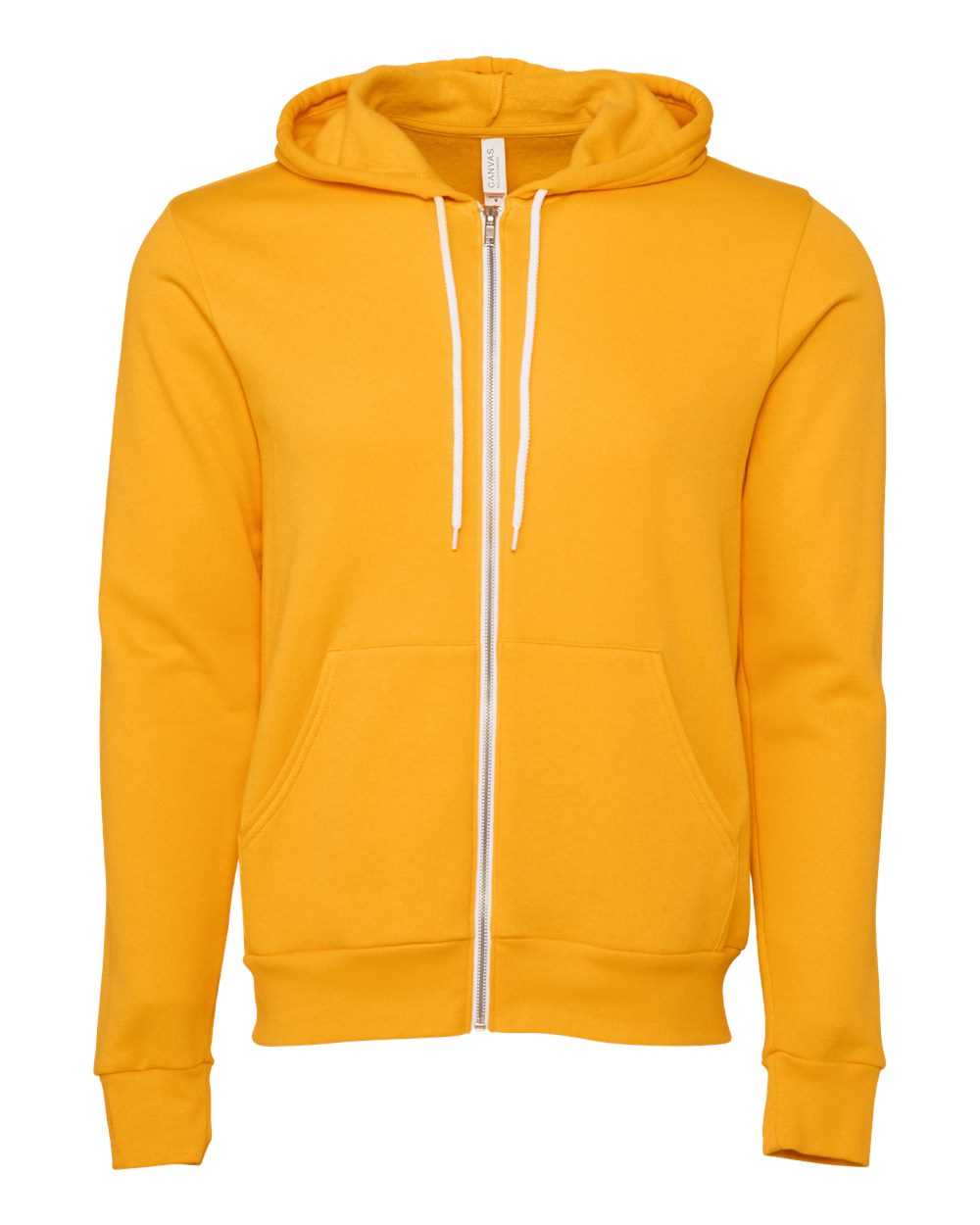Unisex Sponge Fleece Full-Zip Hoodie - Front - B80406122 - Gold