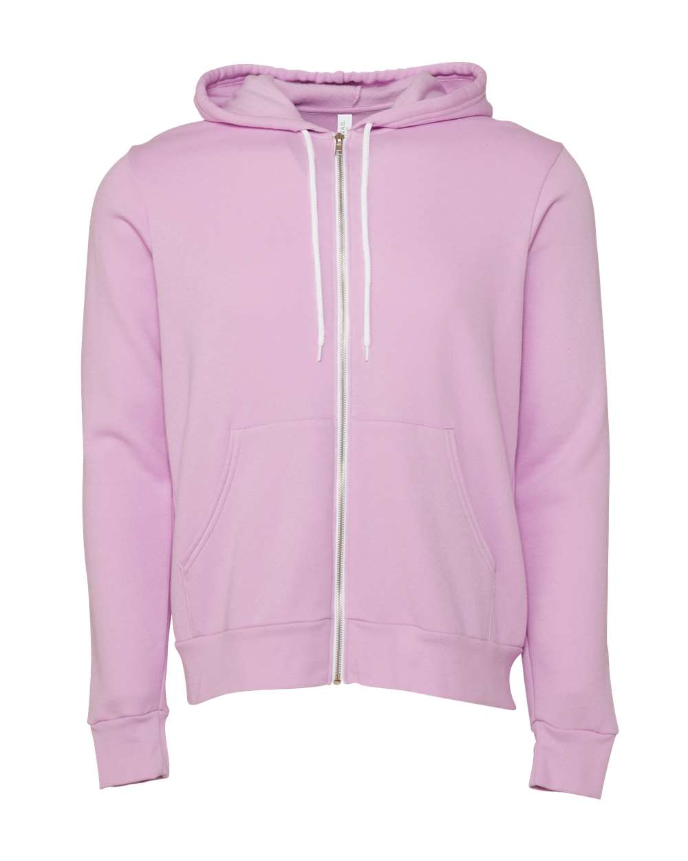 Unisex Sponge Fleece Full-Zip Hoodie - Front - B80406162 - Lilac