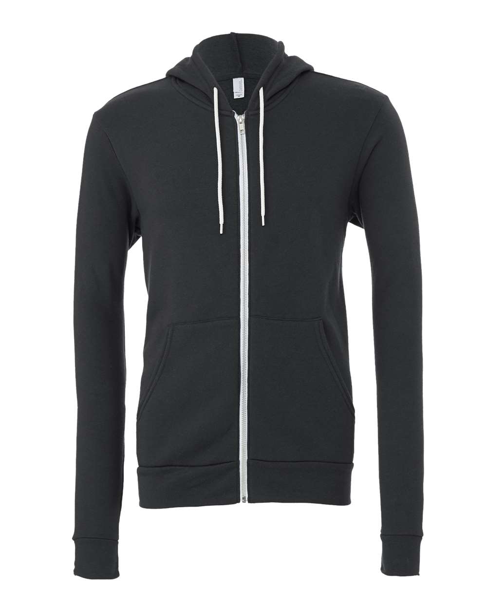 Unisex Sponge Fleece Full-Zip Hoodie - Front - B80406202 - Dark Grey