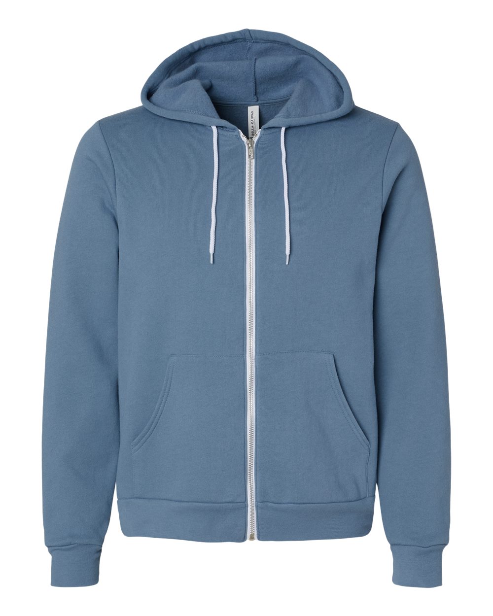 Unisex Sponge Fleece Full-Zip Hoodie - Front - B80406212 - Steel Blue