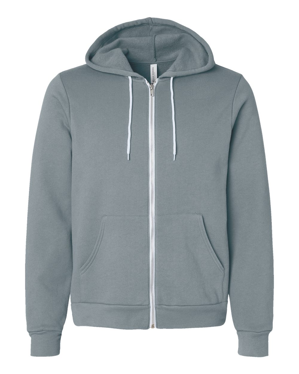 Unisex Sponge Fleece Full-Zip Hoodie - Front - B80406462 - Blue Storm