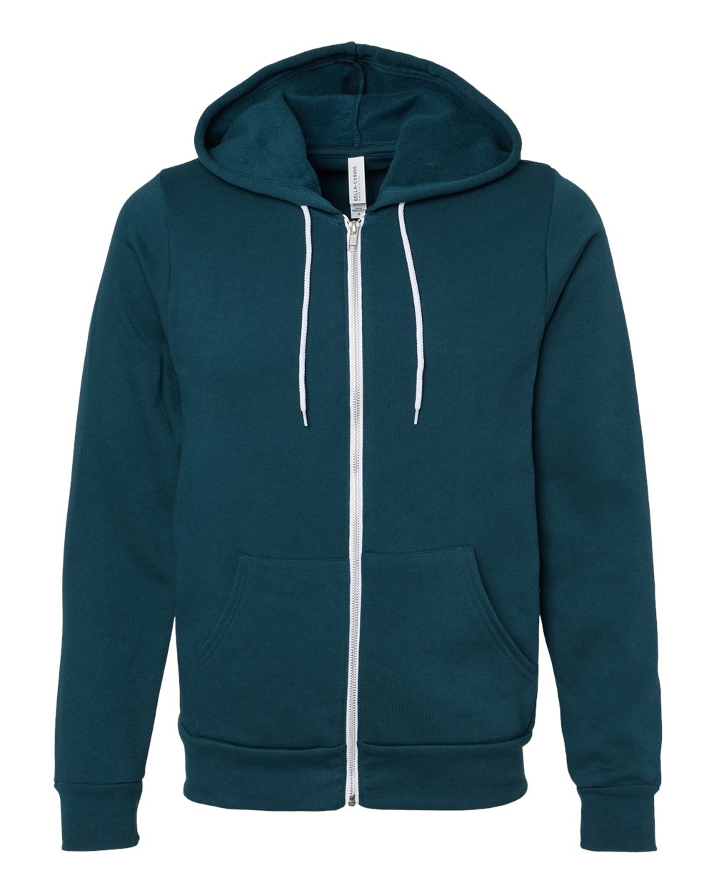 Unisex Sponge Fleece Full-Zip Hoodie - Front - B80406472 - Atlantic