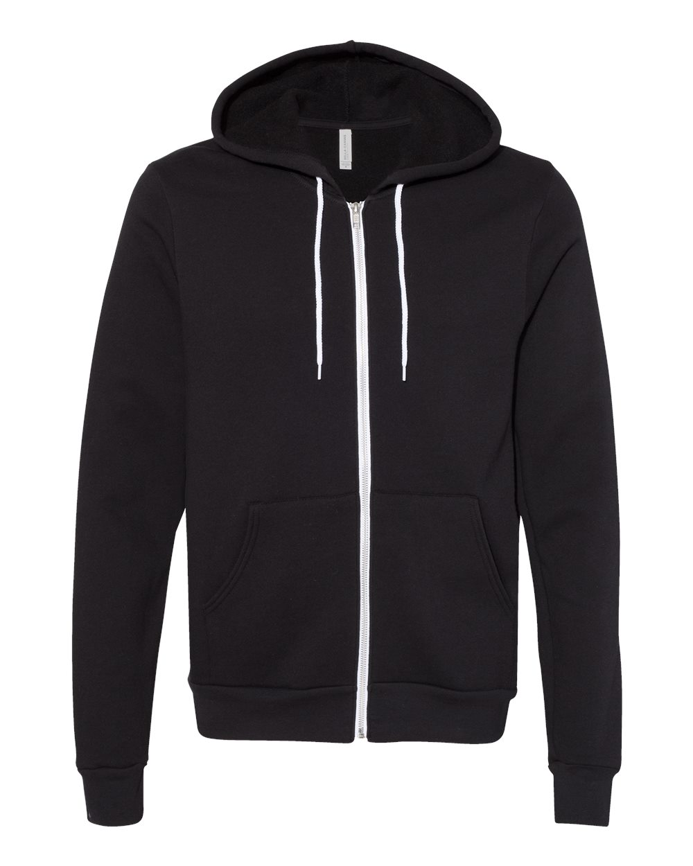Unisex Sponge Fleece Full-Zip Hoodie - Front - B80406552 - DTG Black