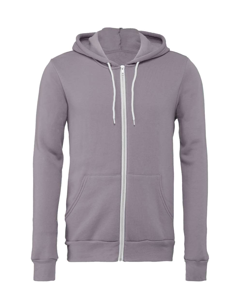 Unisex Sponge Fleece Full-Zip Hoodie - Front - B80406852 - Storm
