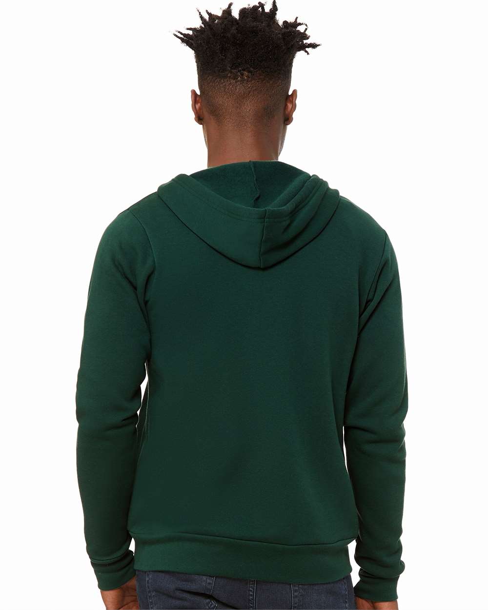 Unisex Sponge Fleece Full-Zip Hoodie - OnModelBack - B80406042 - Forest