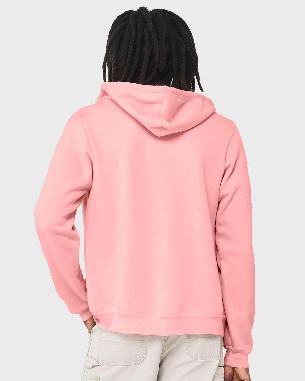 Unisex Sponge Fleece Full-Zip Hoodie - OnModelBack - B80406082 - Pink
