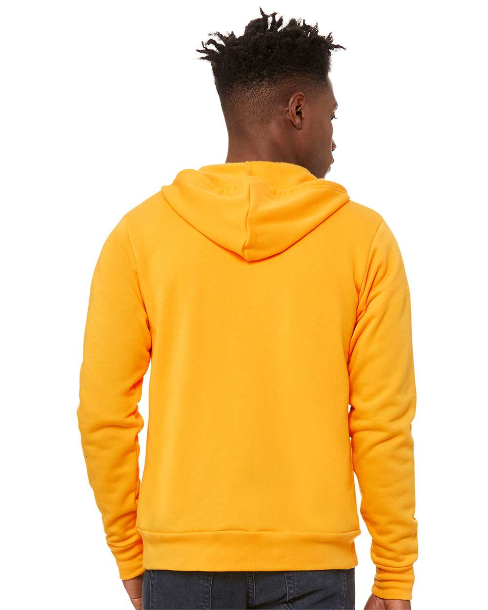 Unisex Sponge Fleece Full-Zip Hoodie - OnModelBack - B80406122 - Gold