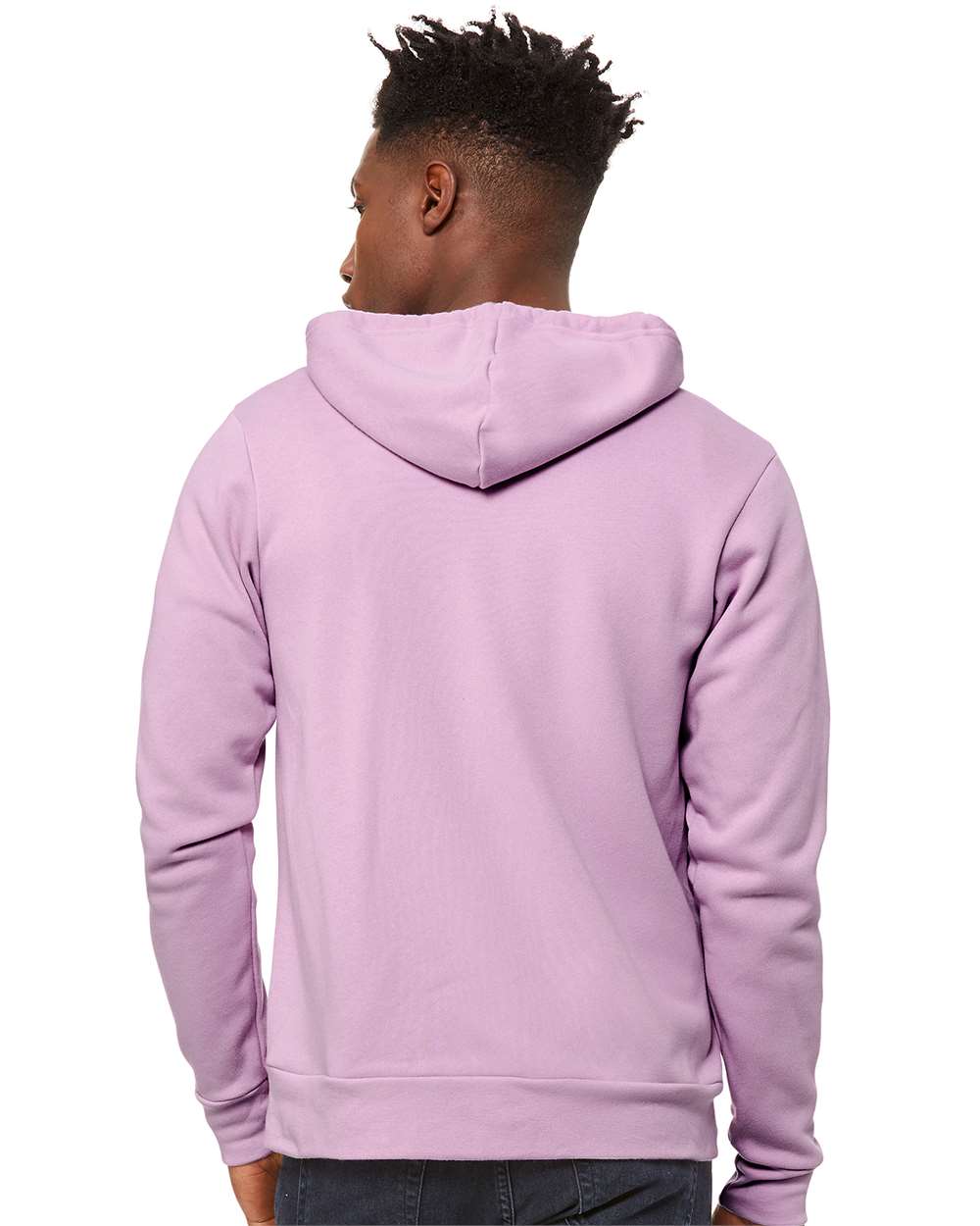 Unisex Sponge Fleece Full-Zip Hoodie - OnModelBack - B80406162 - Lilac