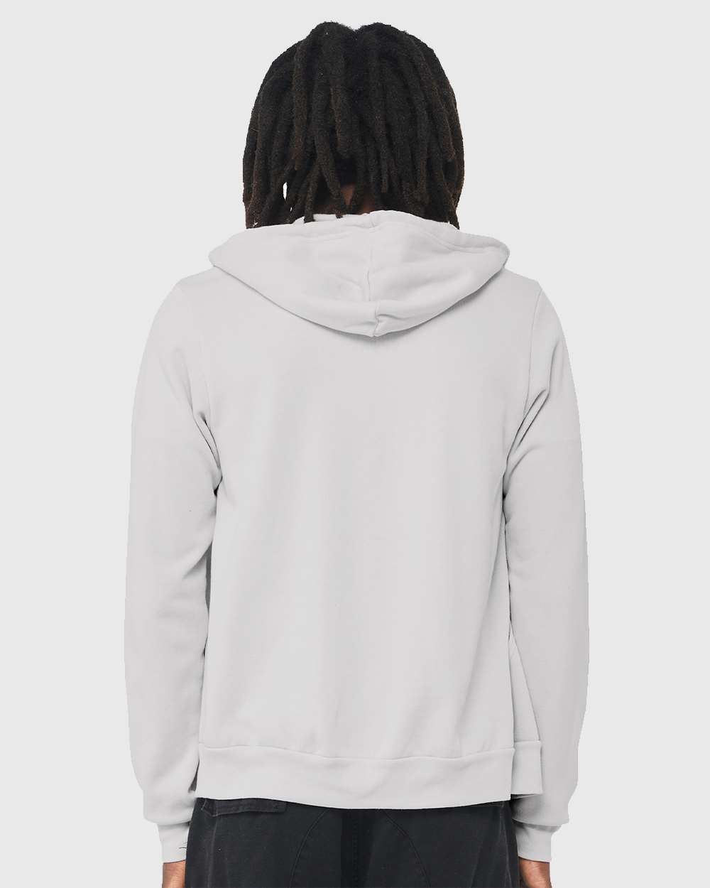 Unisex Sponge Fleece Full-Zip Hoodie - OnModelBack - B80406182 - Silver