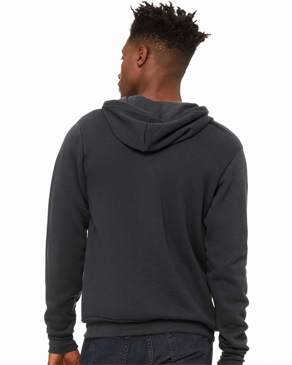Unisex Sponge Fleece Full-Zip Hoodie - OnModelBack - B80406562 - DTG Dark Grey
