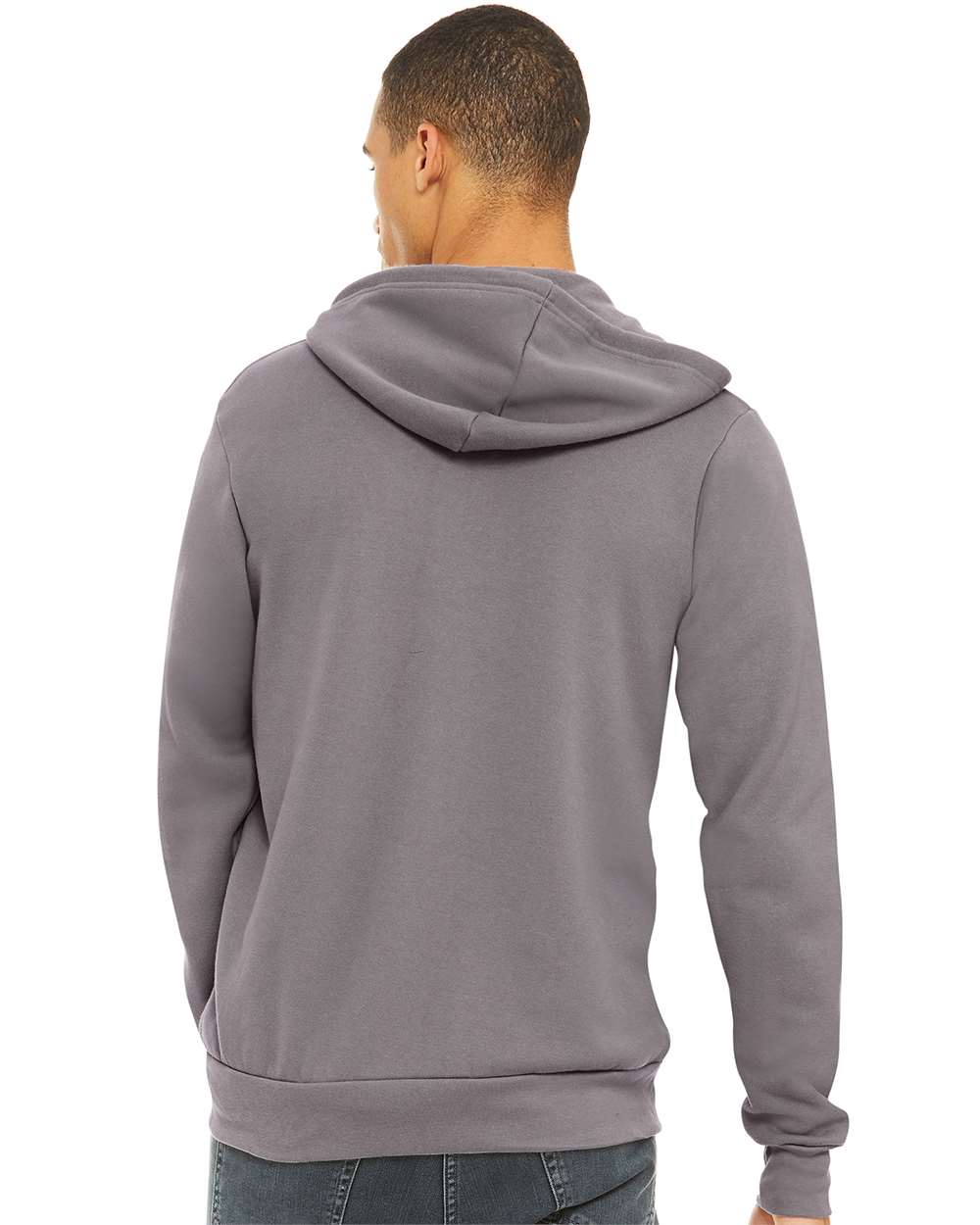Unisex Sponge Fleece Full-Zip Hoodie - OnModelBack - B80406852 - Storm
