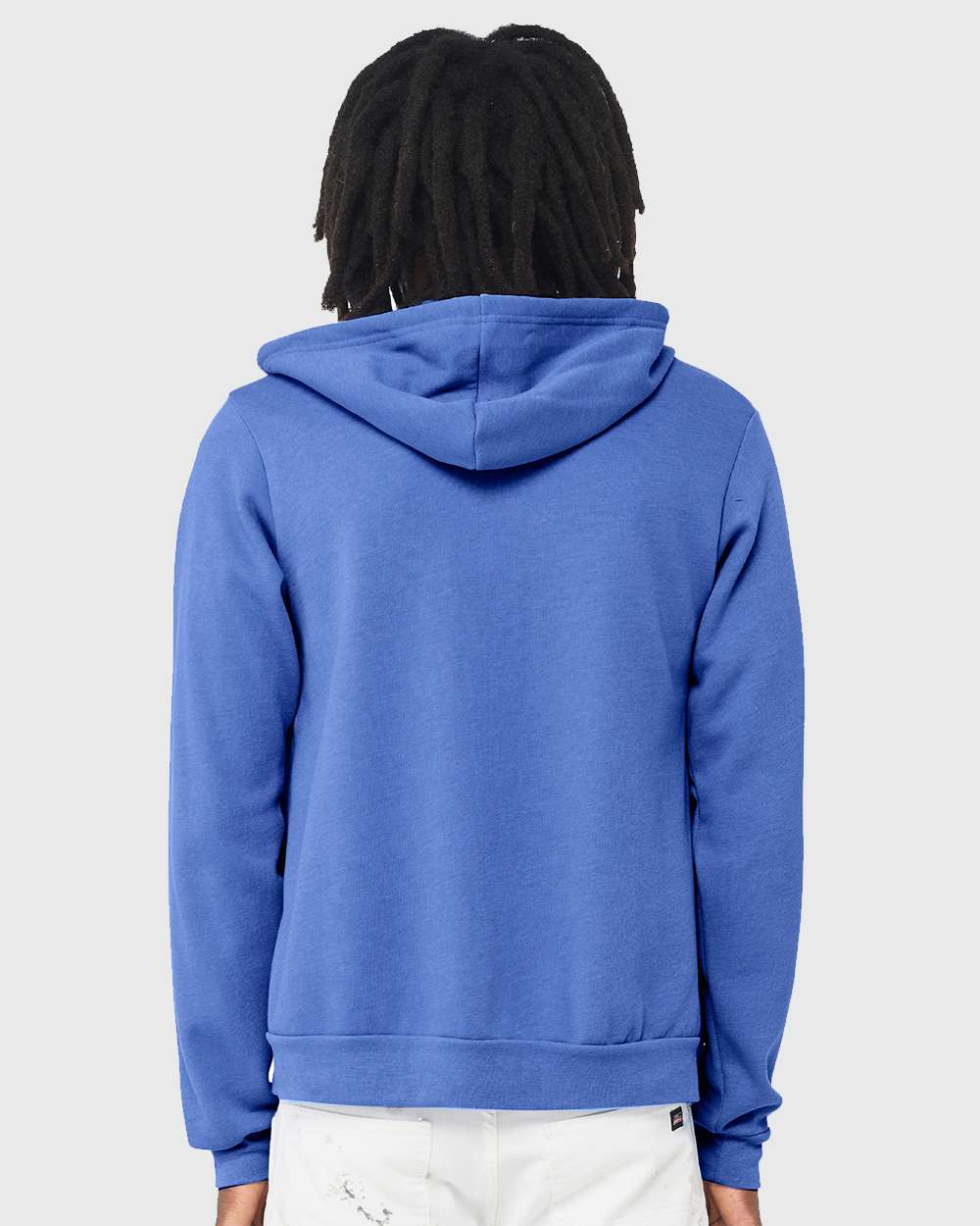 Unisex Sponge Fleece Full-Zip Hoodie - OnModelBack - B80406972 - Heather Columbia Blue