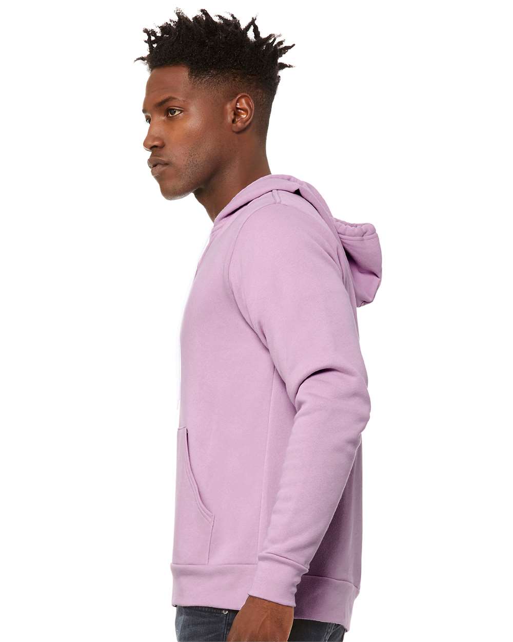 Unisex Sponge Fleece Full-Zip Hoodie - OnModelSide - B80406162 - Lilac