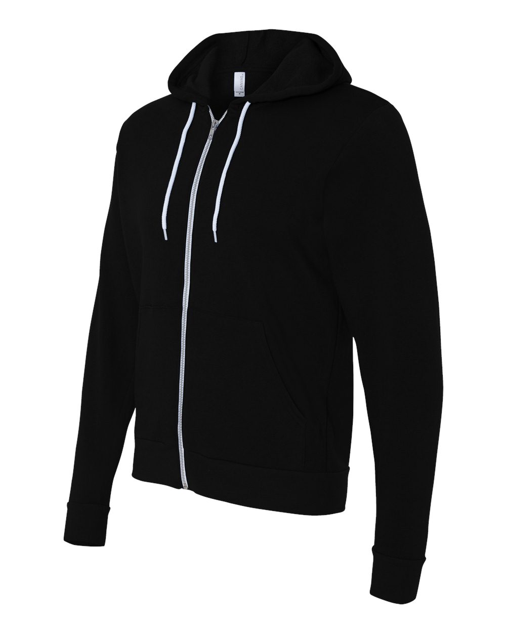 Unisex Sponge Fleece Full-Zip Hoodie - Side - B80406502 - Black