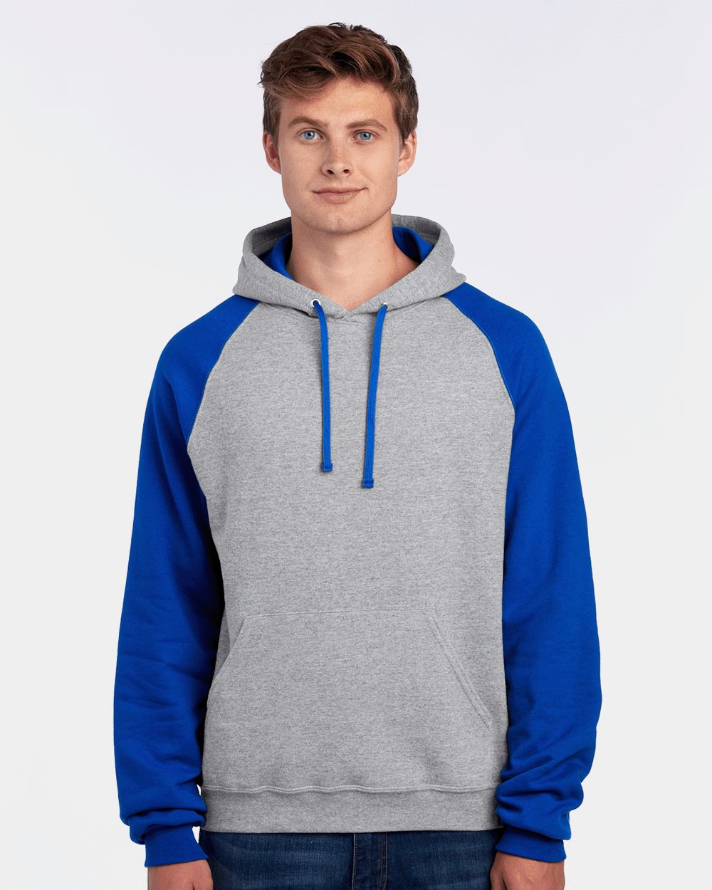 Unisex Nublend® Colorblocked Raglan Hooded Sweatshirt - styleImage