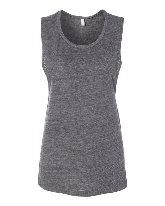 Women's Flowy Scoop Muscle Tank - Front - B55806133 - Asphalt Slub