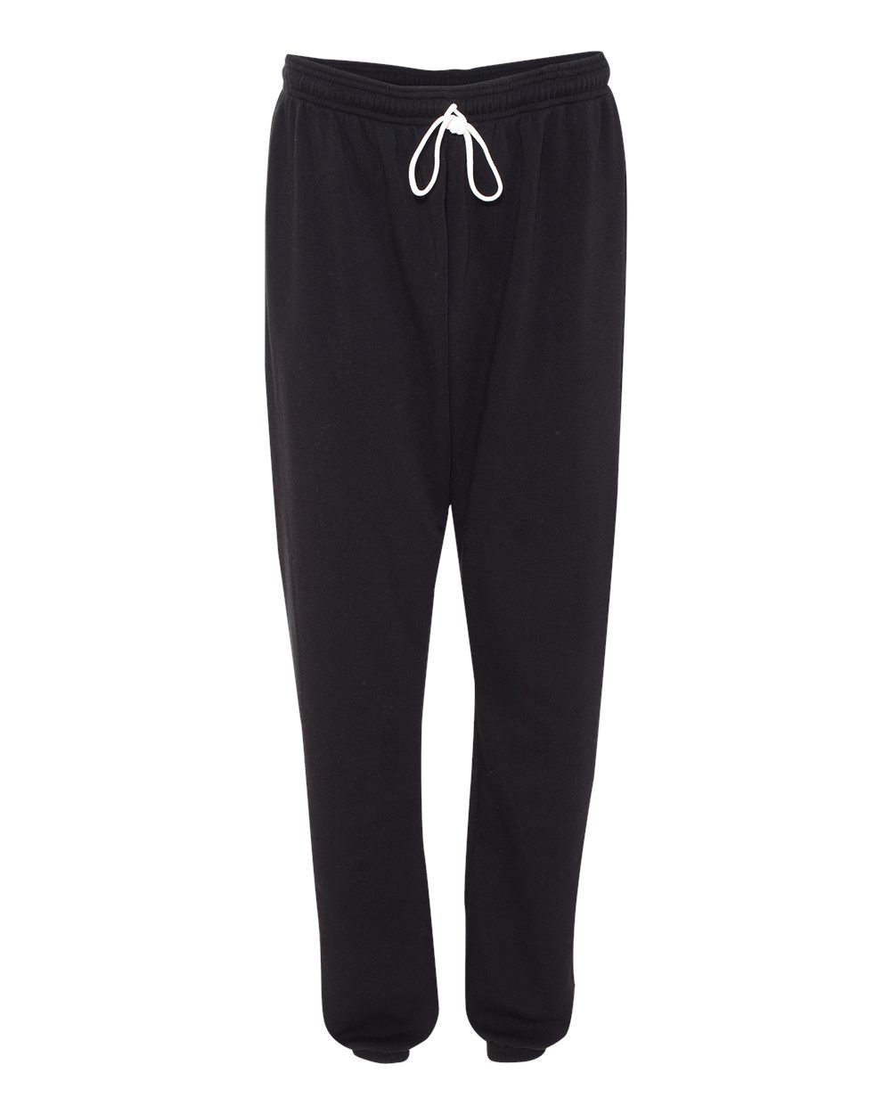 Unisex Sponge Fleece Long Scrunch Pants - Front - B22106502 - Black
