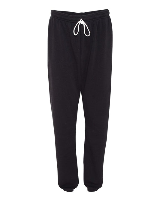 Unisex Sponge Fleece Long Scrunch Pants - Front - B22106502 - Black