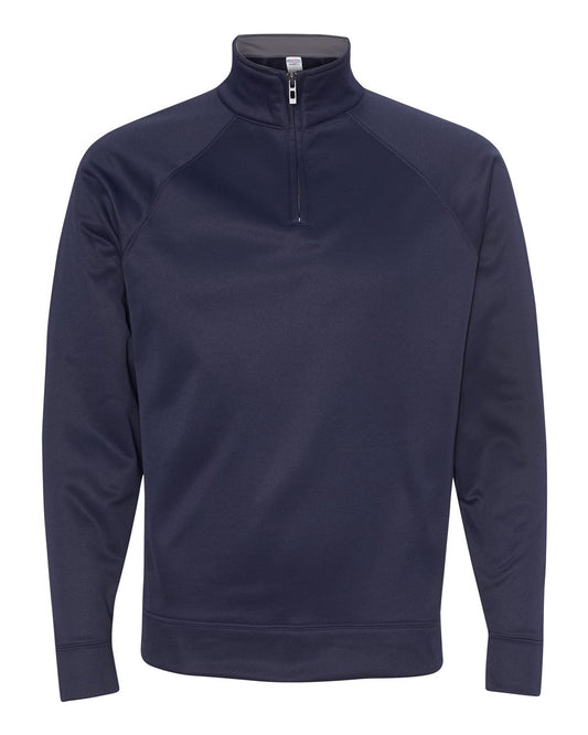 Unisex Dri-Power® Sport Quarter-Zip Cadet Collar Sweatshirt - Front - B21835655 - J. Navy